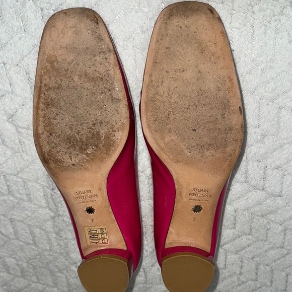 Stuart Weitzman Pink and Gold Flats with Elegant Design - Picture 10 of 12
